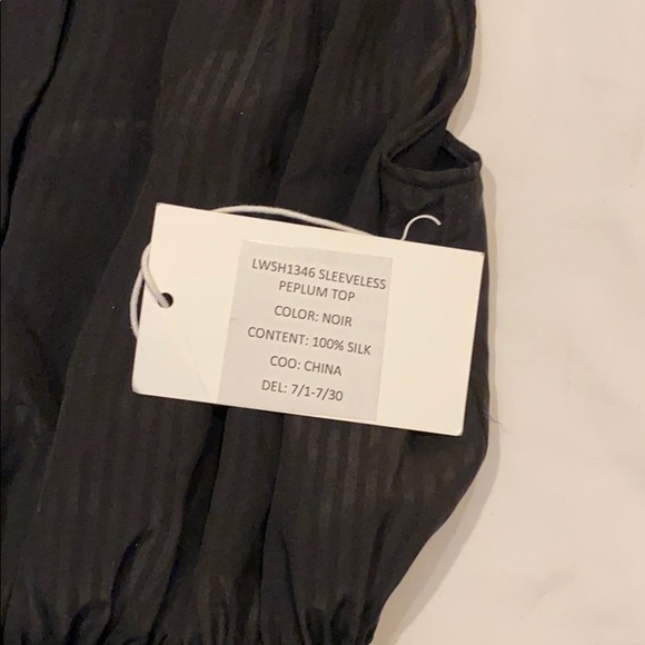 ✨FRAME ✨100% Silk Sleeveless Peplum Top - Noir🥰 - Picture 5 of 10